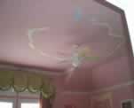 Ceiling Ribbon and Wall Drapery effect Trompe L'oeil